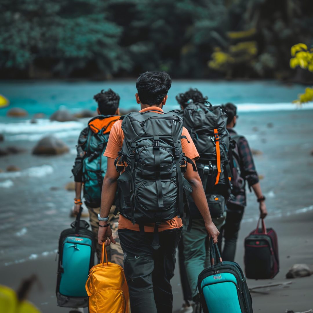 tourist carrying luggage